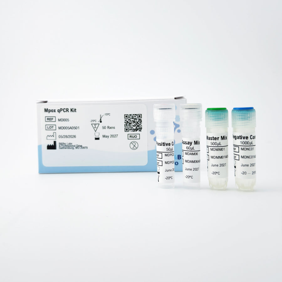 MpxqPCR Kit with vials on a white background
