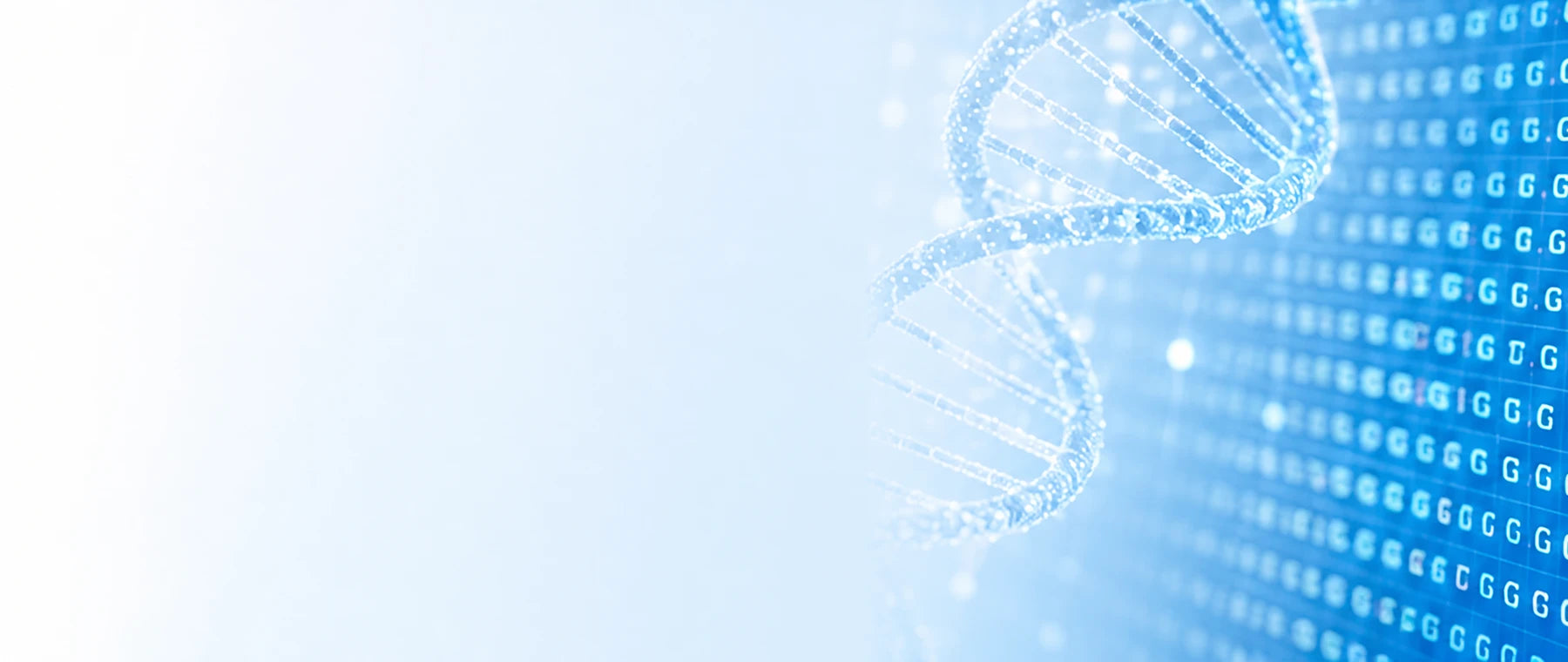 DNA helix with genomic sequencing data