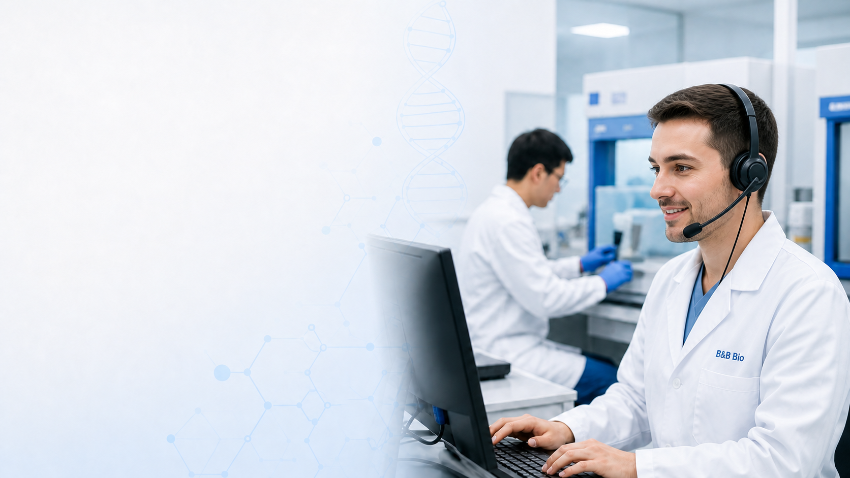 B&B Bio laboratory team available to discuss testing and research services